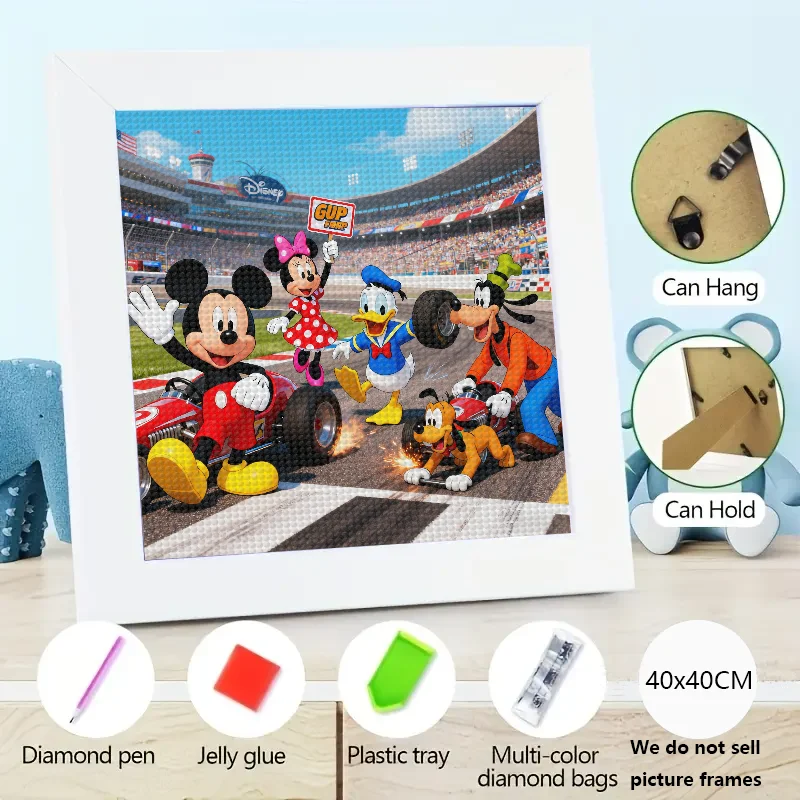 

1 шт. 5D DIY полный дрель комплект алмазной живописи, Дисней Микки Маус Минни Дональд Гуфи Плутон гоночные приключения персонажи мультфильмов Di