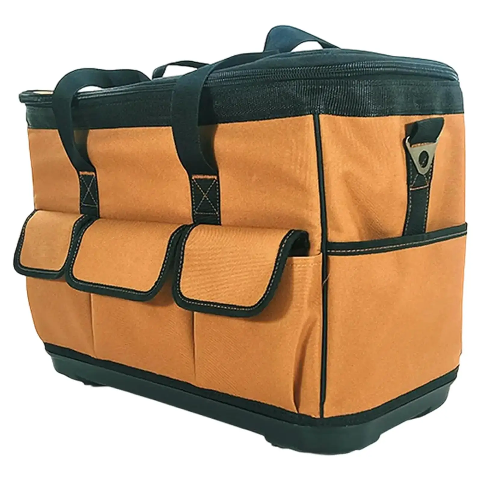 

Tool Bag Storage Organizer Portable Wear Resistant Oxford Cloth Hard Bottom Heavy Duty for Carpentry Men Women Transportation