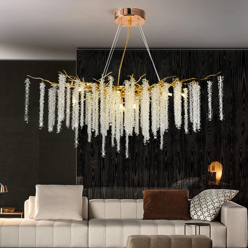 

Modern crystal chandelier living room lustre crystal lights dining room hanging lamps kitchen home decor suspension chandeliers