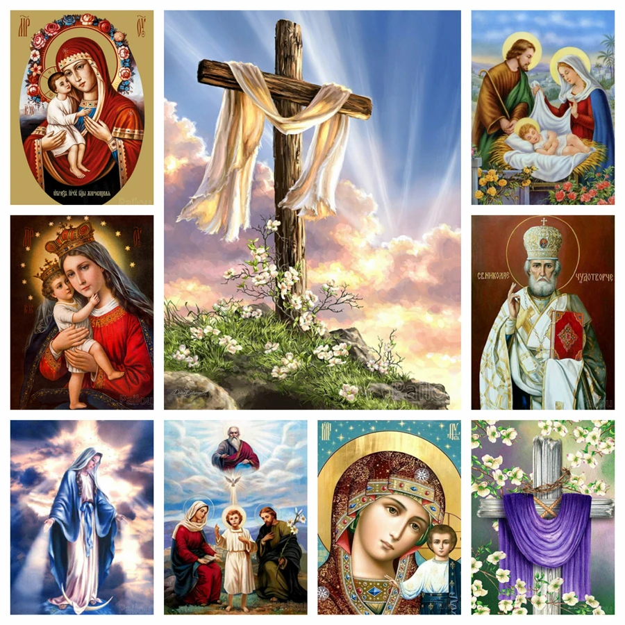 5d Diamant Malerei religiöse Madonna Jesus Diamant Stickerei Mosaik DIY volle runde Kreuz stich Nashorn Wohnkultur