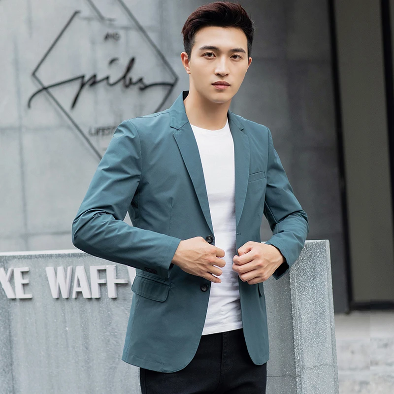 

Suit Jacket Men Clothing Spring Autumn Casual Slim Business Terno Masculino Single-Breasted Long Sleeve Coat Blazer Hombre
