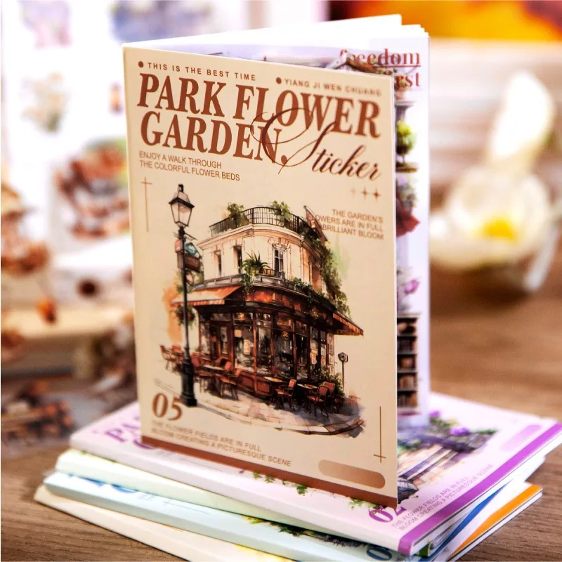 20Sheets sticker book garden flower field dual material landscape handbook pack Supplies decorative bottom Background 175*108mm