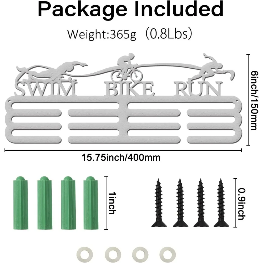 Triathlon Medal Hanger Display Platinum 60+ Competition Medal Holder Frame Iron Medal Hook for Competition Holder
