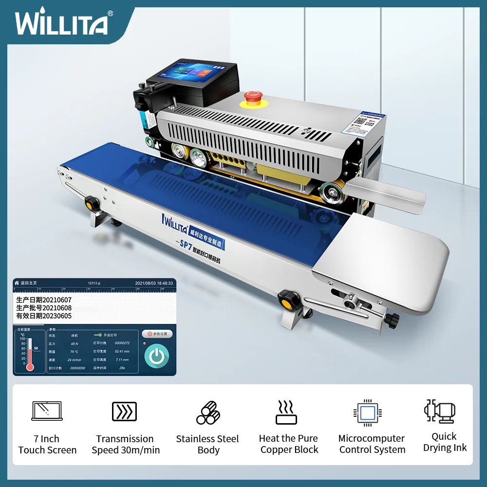 Impressora a jato de tinta automática para fr800 FR-900 band sealer máquina de codificação para sacos de plástico da folha alumínio