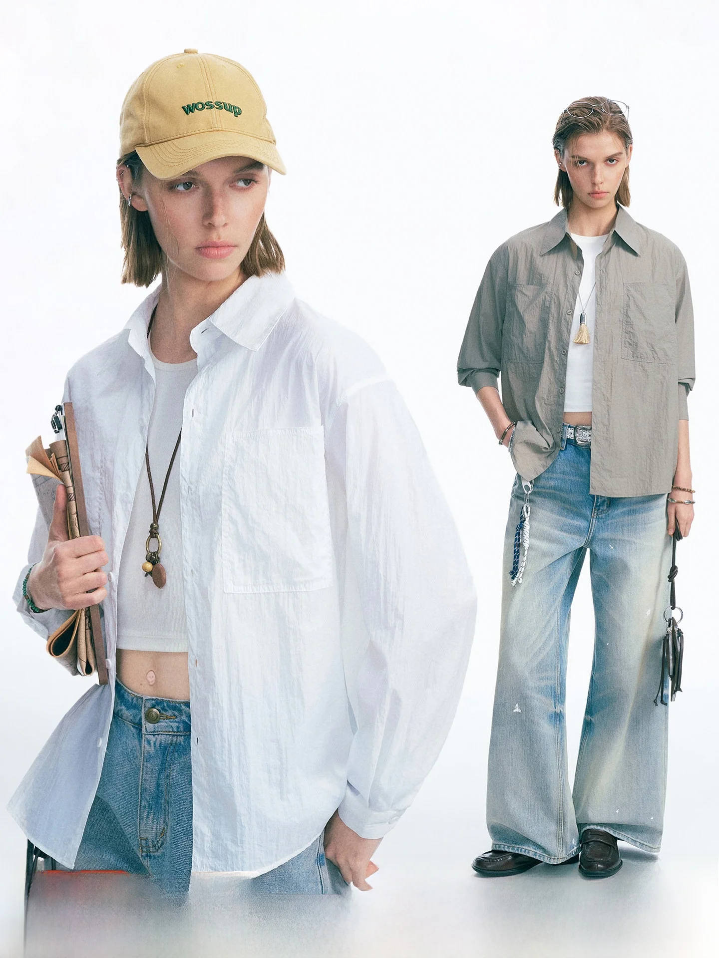 

Dream Made Minimalist Commute White Long Sleeve Shirt Thin Summer UPF50 Sun Protection Coat for Men And Women Breathable Skin...