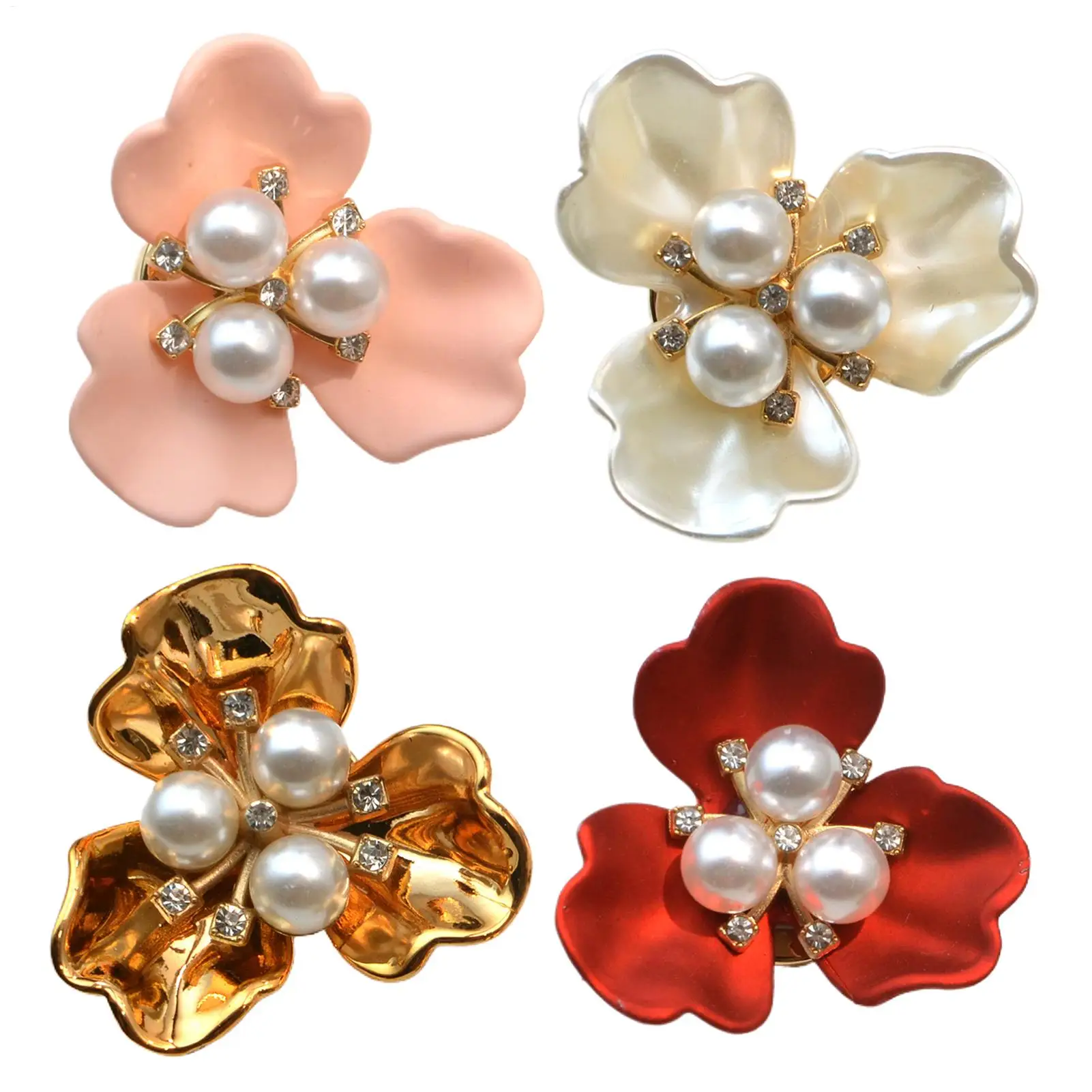 Pearl Flower Button Covers Shirt Accessories Flower Shaped Decorative Pearl Cufflink For Dress Blouse Wedding Party Wear