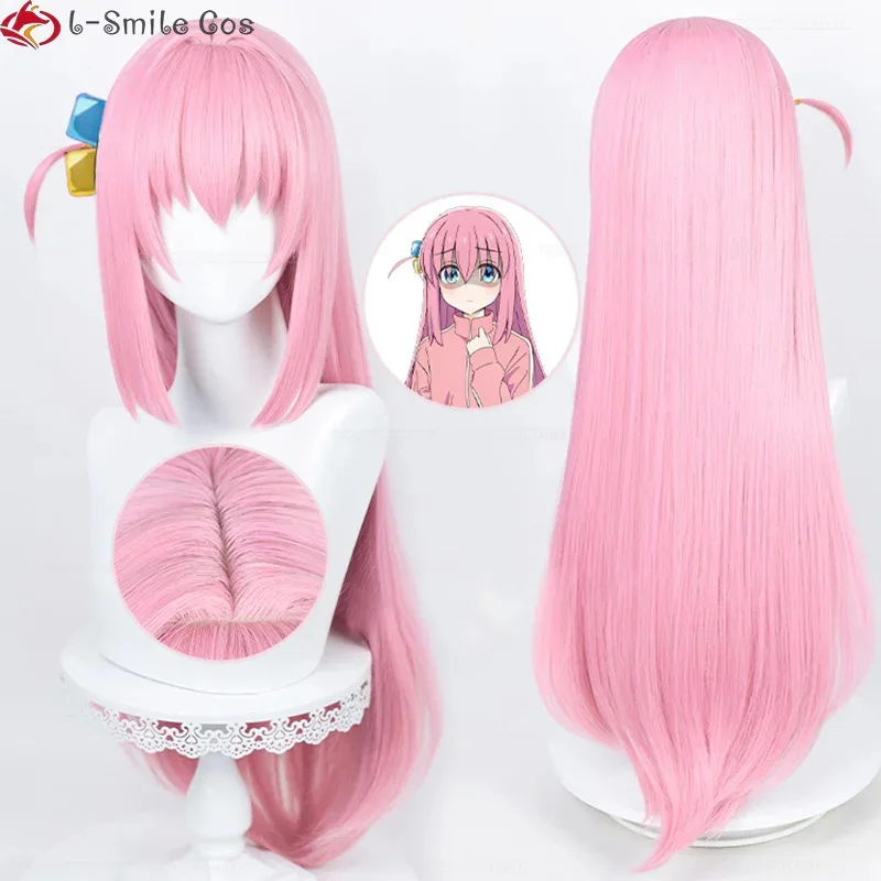 qq78Request7High Quality Gotoh Hitori Yamada Ryo Kita Ikuyo Ijichi Nijika Hiroi Kikuri Cosplay Anime Cos Wigs + Wig Cap