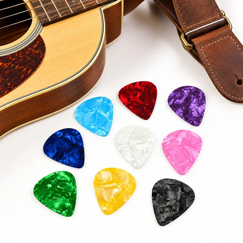 Guitar Playing Kit Black Guitar Wall Mount Hook Random Color Celluloid Guitar Pick Guitar Bass Ukulele Practice Display Rack ZYF