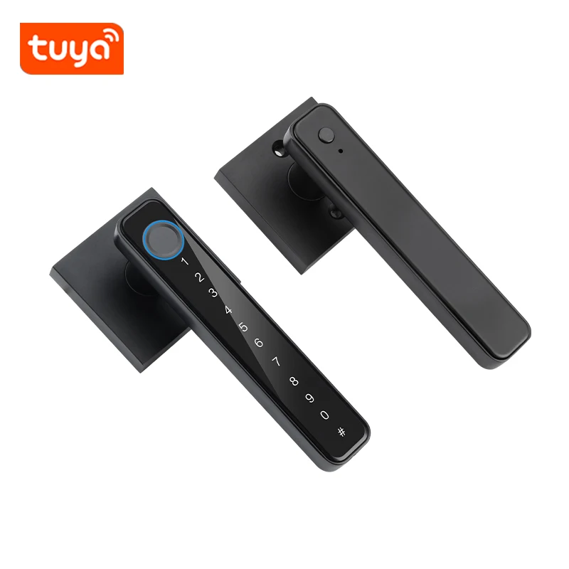 Отпечаток пальца, пароль, ключ, разблокировка TUYA/TTLOCK, управление через приложение, цифровой электронный дверной замок, анти-подглядывающий для домашнего офиса, стеклянные двери
