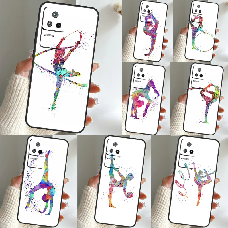 Gymnastics Watercolor Printing Case For Xiaomi 13 Pro 11T 12T 11 12 Lite POCO F5 X4 F4 GT F3 M5 M5s M4 POCO F5 X3 X5 Pro Cover