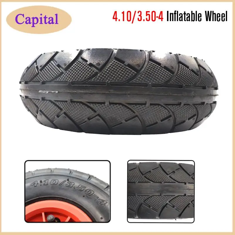 4.10/3.50-4 Rubber Inflatable Wheels Suitable for Handcart Transport Wheels Tires Tire Accessories