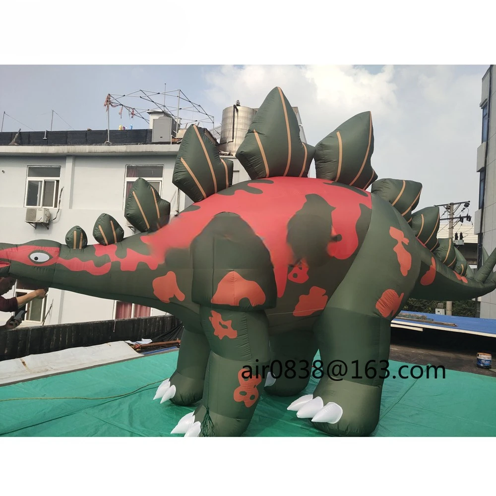 새로운 트렌드 풍선 스테고사우루스 공룡은 이벤트 임대를 위한 큰 풍선 랩터 동물 마스코트를 폭파시킵니다