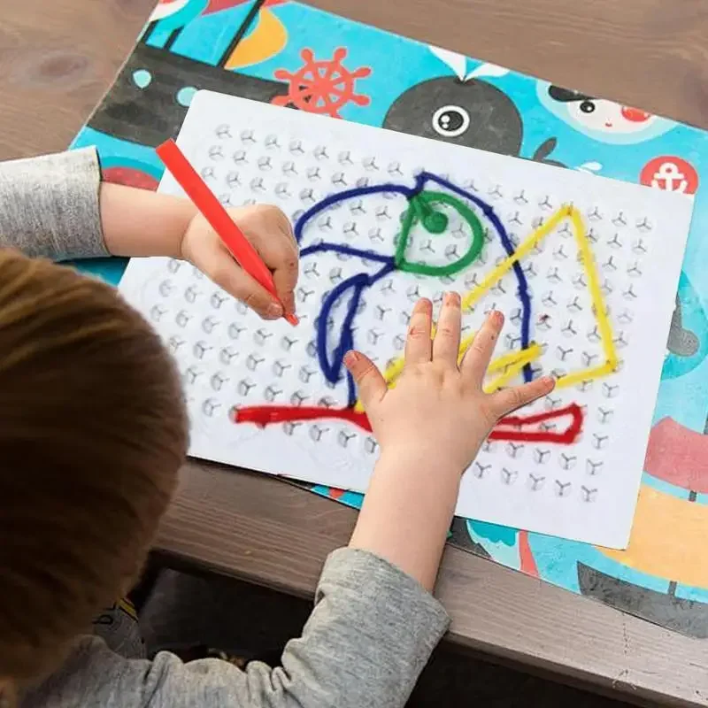 กระดานร้อยด้ายสำหรับเด็ก กระดานกิจกรรมสัมผัสหลากสีสันแบบมอนเตสซอรี่ ของเล่นฝึกทักษะการเรียนรู้แบบอินเทอร์แอคทีฟสำหรับเด็กเล็ก ของขวัญวันเกิดสำหรับเด็ก