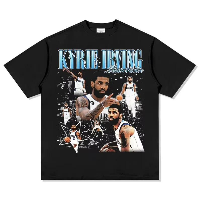 Camiseta Gráfica Kyrie Irving Crossover Legend, Leve, Com Tecnologia de Controle de Umidade, Algodão Desgastado, Estilo Y2K, Para Jogos de Basquete e Atividades ao Ar Livre