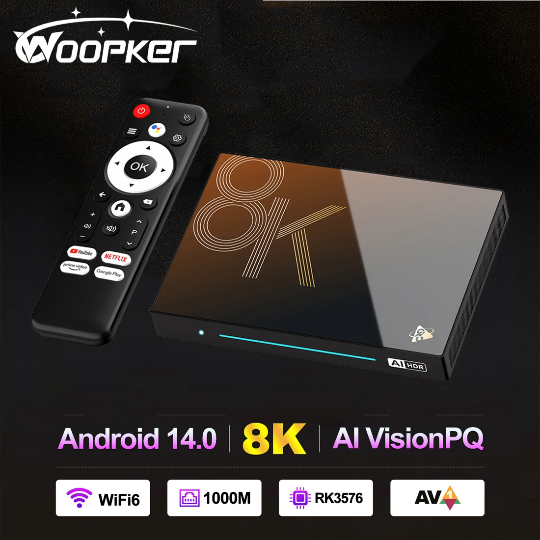 

H96 MAX M9S IPTV TV Box Android 14 Rockchip RK3576 Support AI VisionPQ LAN 1000M/LAN AV1 8K Dual Wifi6 8GB 128GB Smart TV Box