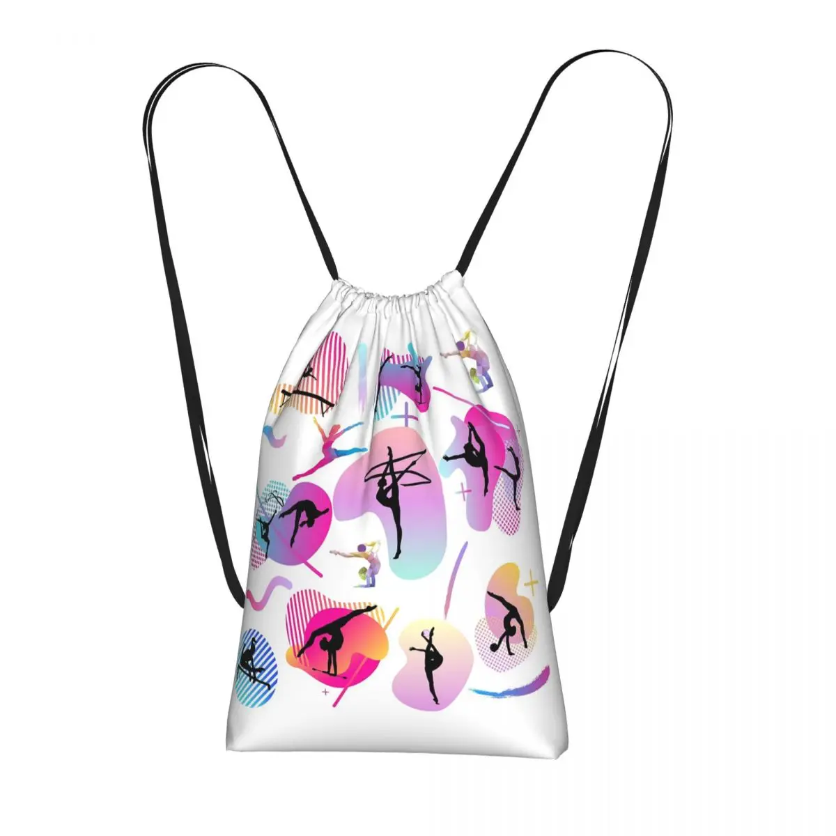 Dance Rhythmic Gymnastics Pattern Rucksäcke, multifunktionale Kordelzugtaschen, Sporttasche, Büchertaschen für Reisen, Schule