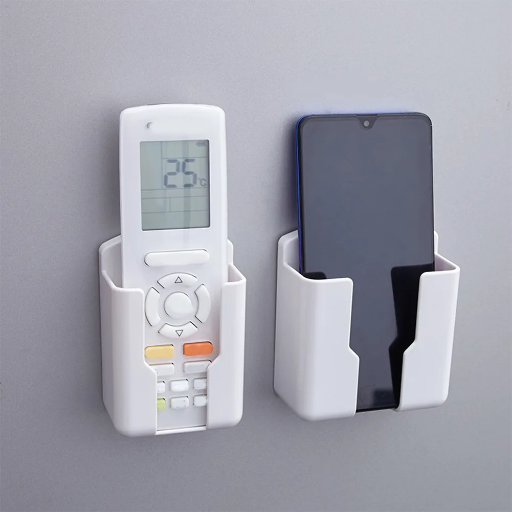 Wall Mounted Remote Control Holder Organizer Storage Box Phone Plug Stand Holder For Air Conditioner Remote Control