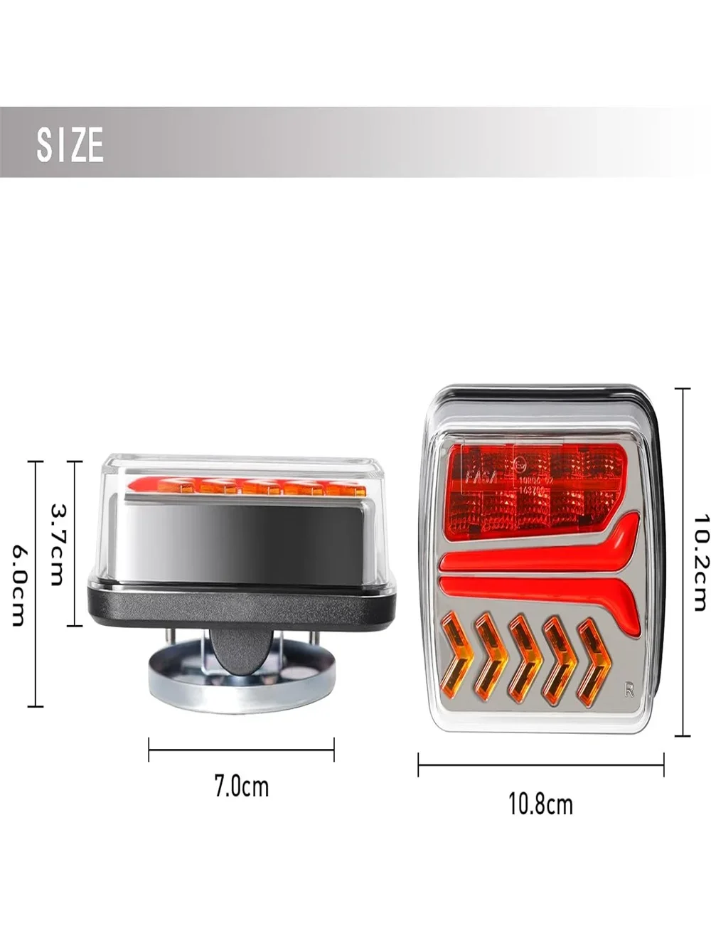 

12V/24V 30M Wireless Magnetic LED Tail light Trailer Rear Light Signal Warning Brake Light RV Camper Lorry Truck