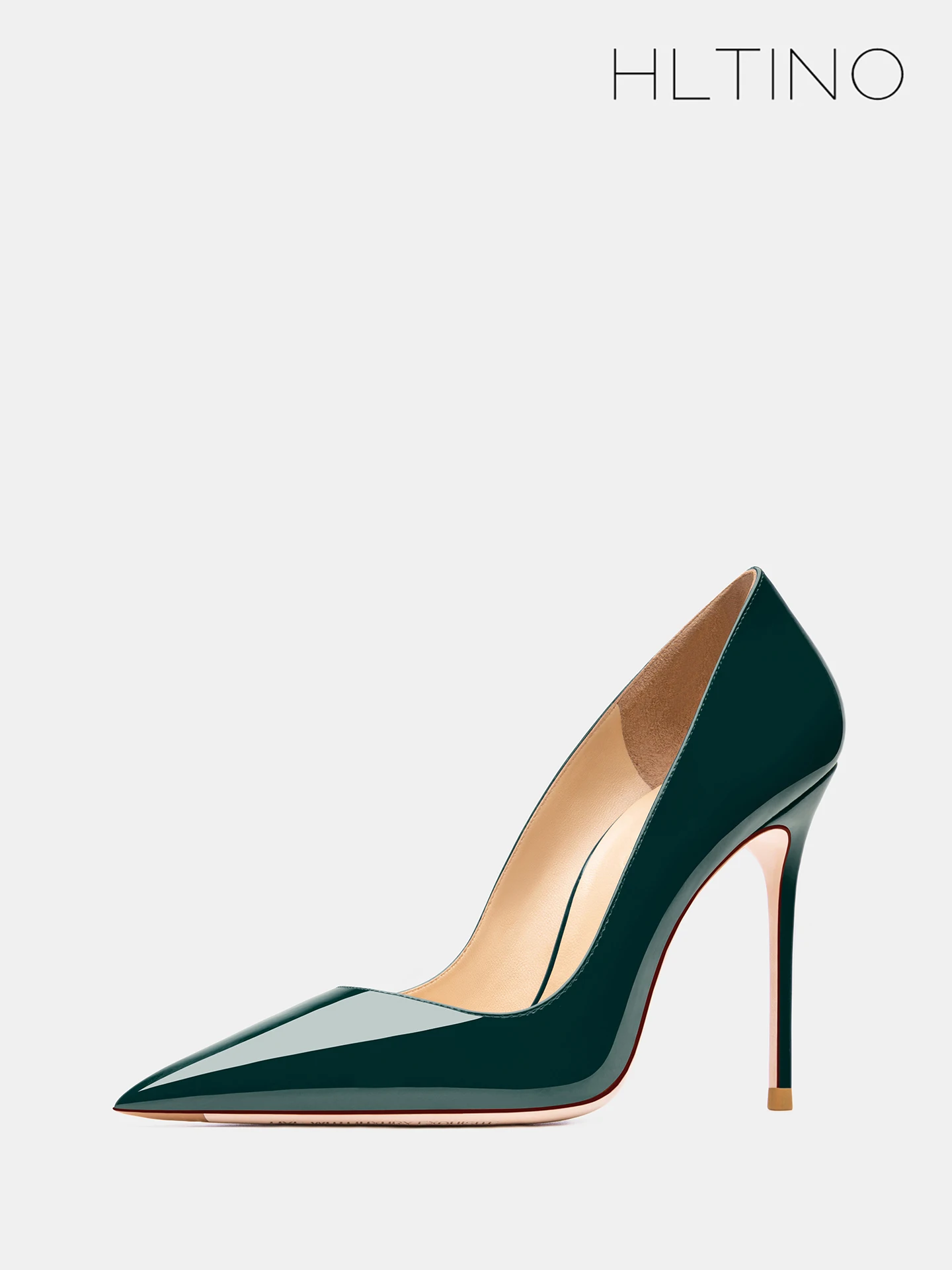 اليشم الأخضر المرأة الصيف الخريف أحذية النساء أشار تو عالية الكعب الفاخرة مصمم السيدات مضخات لفصل الربيع #3