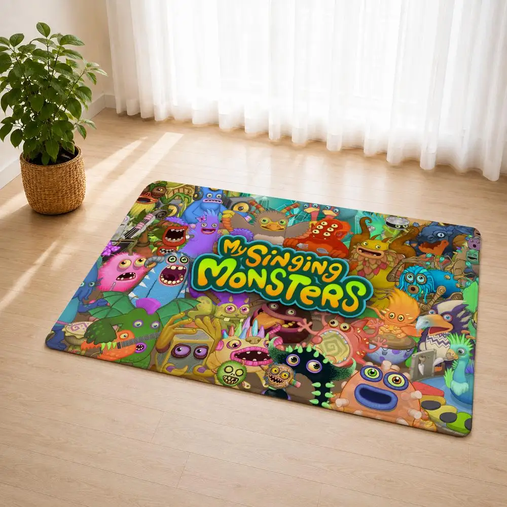 My S-Singing Monsters Game Floor Mat Flannel Rug Soft Non Slip Door Mat For Bathroom Bedroom Kitchen Living Room Home Decor
