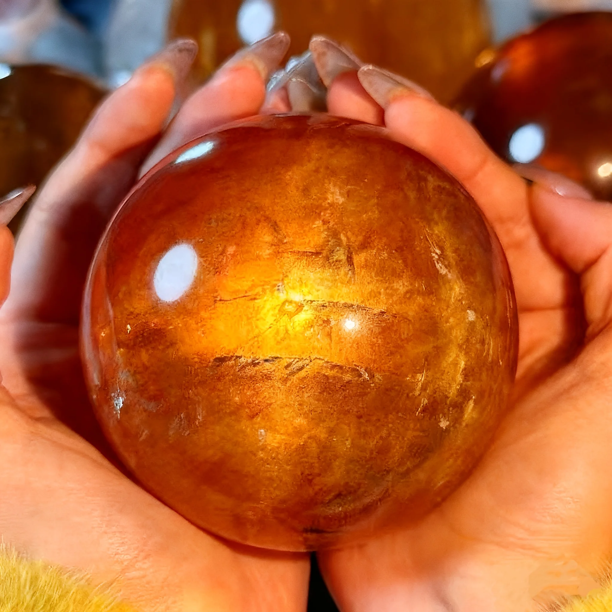 

Высококачественная красивая кальцитовая сфера, лучшая распродажа для исцеления Рейки, для рождественского подарка, домашнего декора