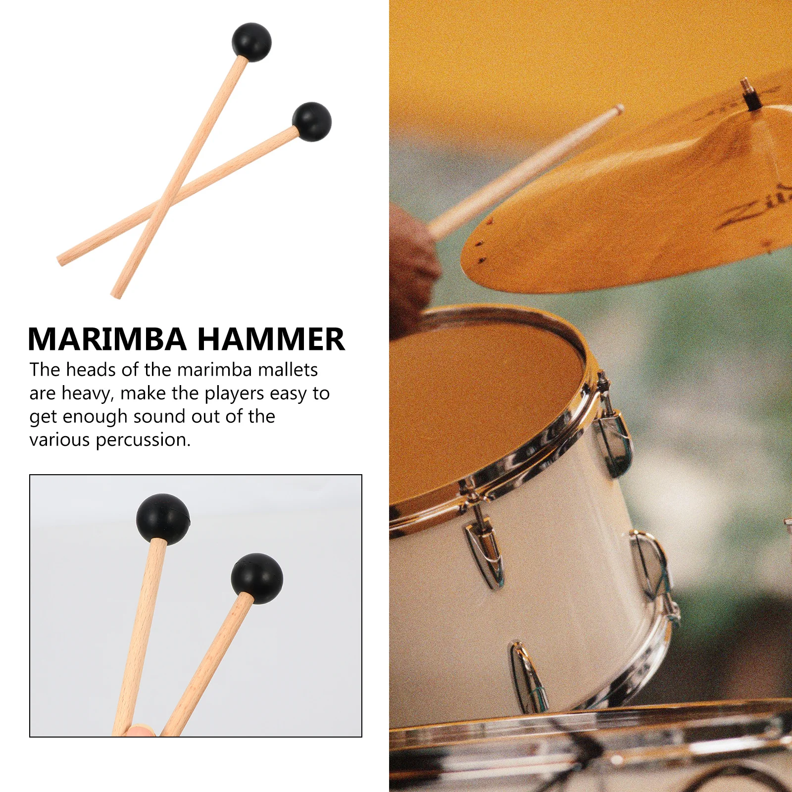 

Percussion Tarolas Bass Drum Timbales Drums Sticks Drumsticks for Accessories Hammer Instrument Musical Drummer Kit