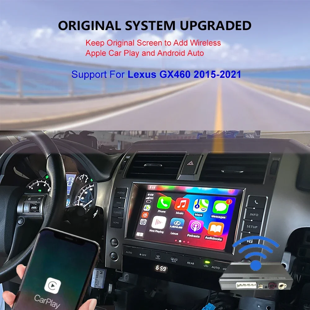 For Lexus GX460 2015-2021 Mirror Link Radio Car Play Original Screen to Upgrade Android Auto Wireless Apple Carplay Interface