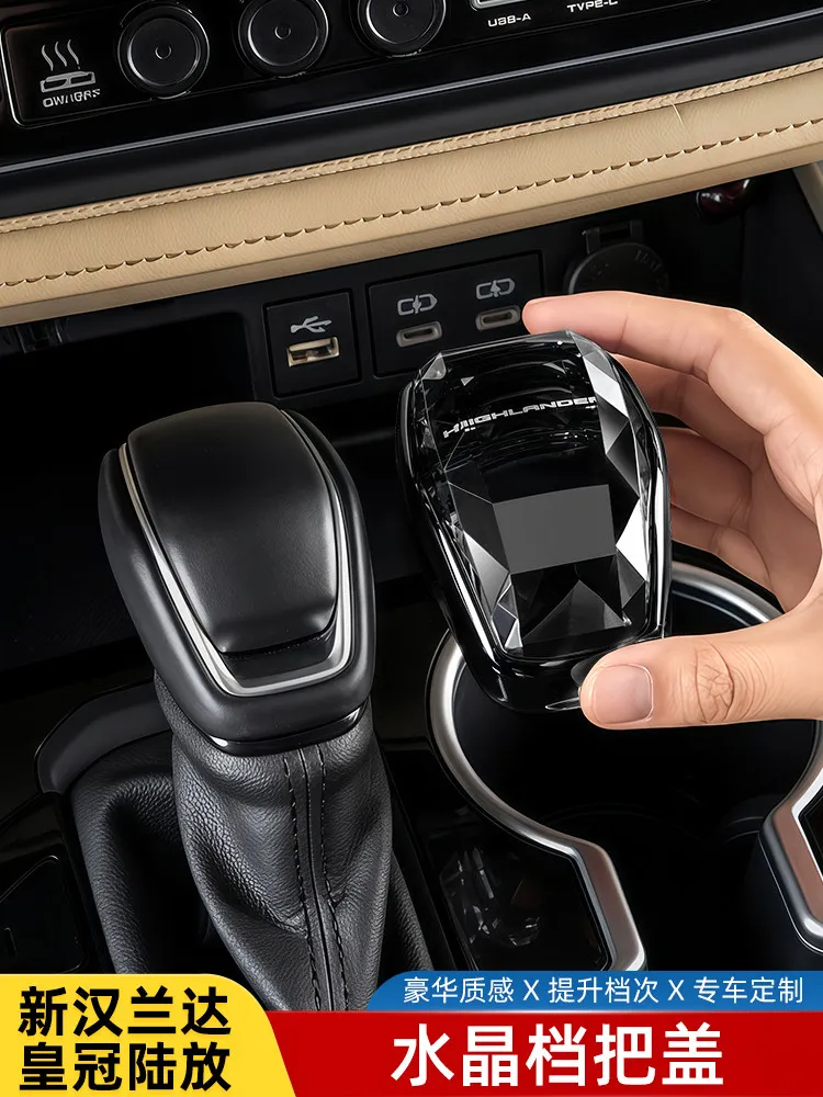

Crystal Gear Shift Knob Cover Decorative Trim For 2021-2026 Toyota Highlander Crown Kluger Interior Accessories