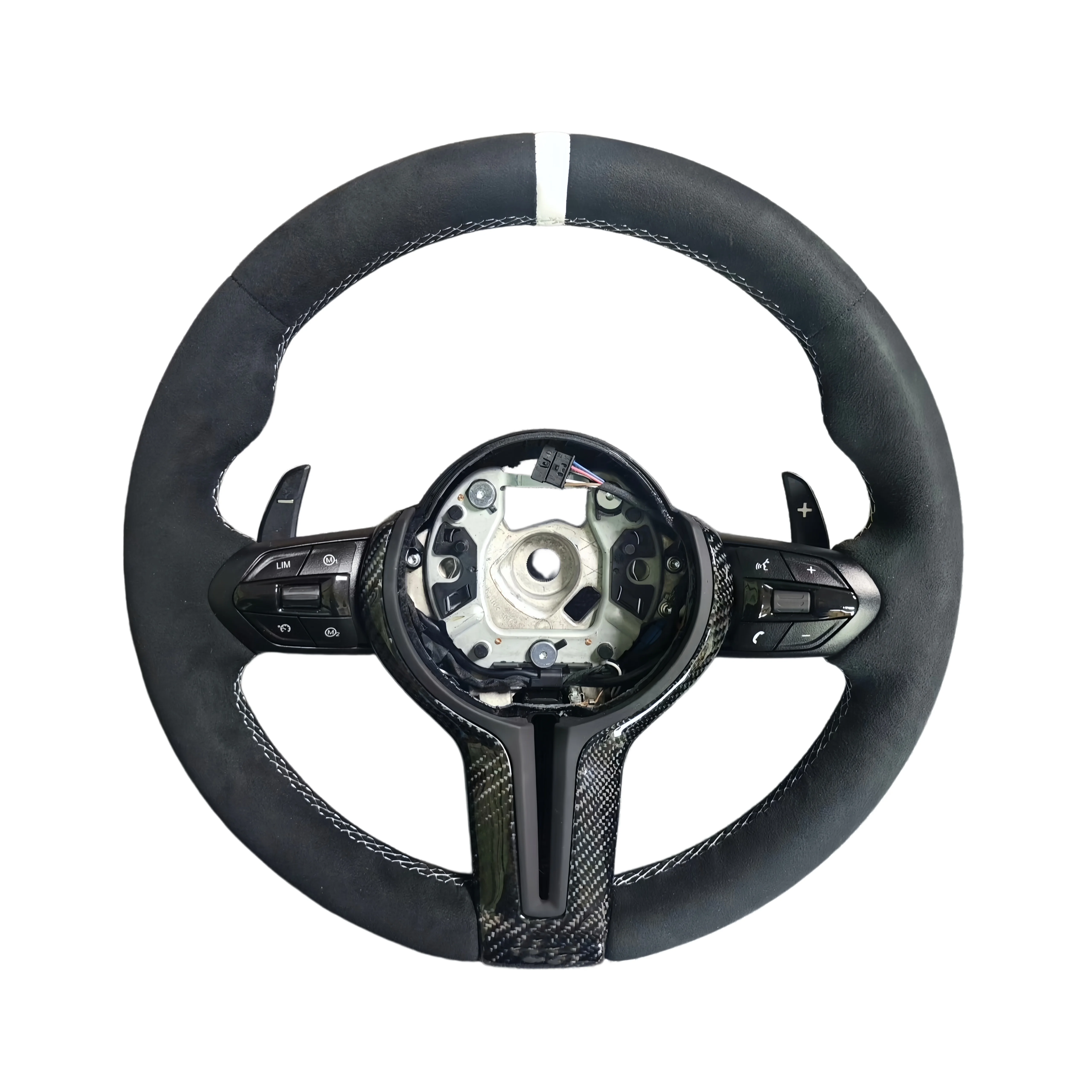 

Custom M Sport for BMW F30 F10 F12 F15 F36 F16 F26 F80 F20 F22 F25 F32 F35 F34 F36 M3 M5 E70 E90 E91 Alcantara Steering Wheel