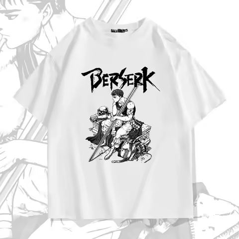 Berserk anime personalized print summer men's 100% cotton t-shirt outdoor casual comfortable street Harajuku men's tops