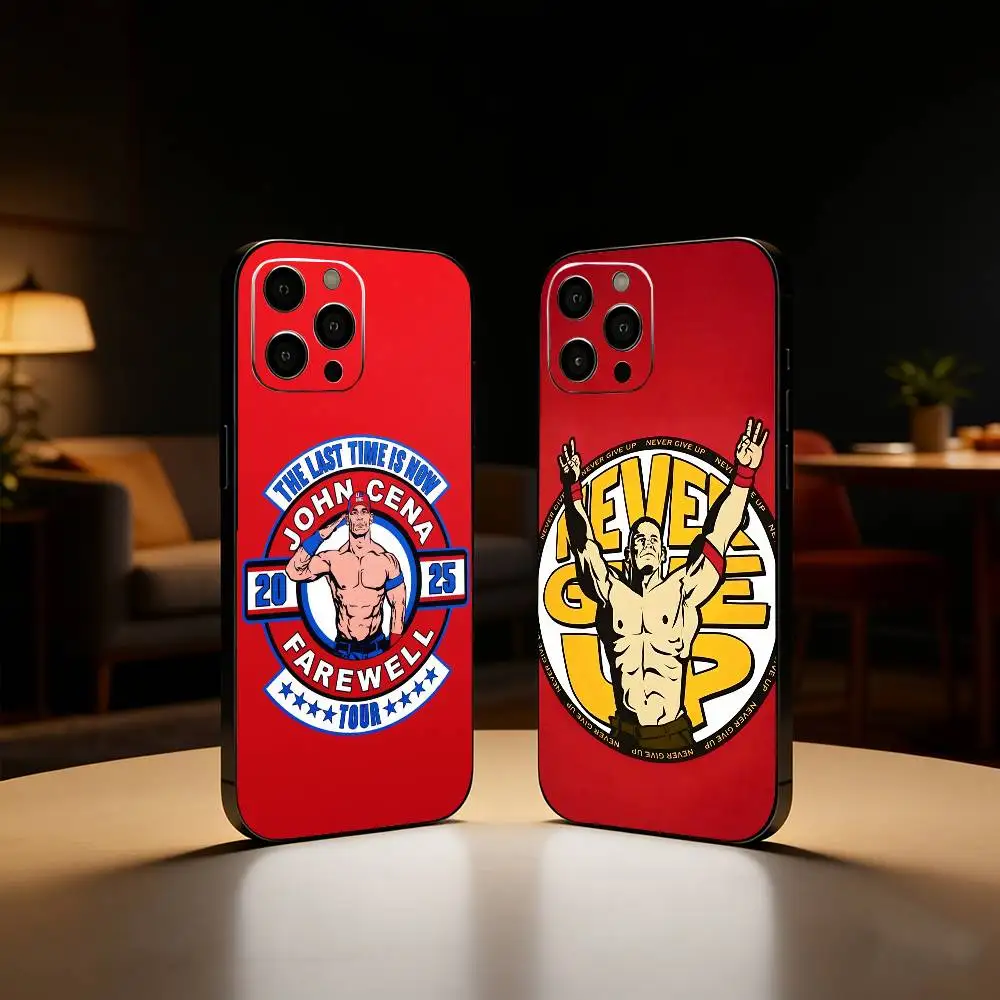

J-John Cena Wrestler Phone Case For iPhone17,16,15,14,13,12 Plus,Max Soft Silicone Black Cover