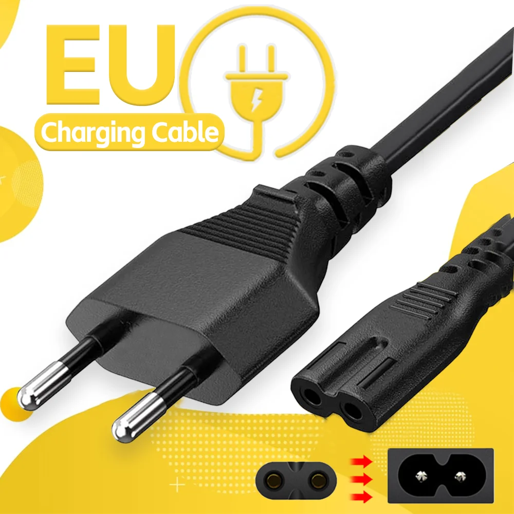 3/1PCS European 2 Pin To C7 Power Cord EU Plug 2-Prong AC Supply Cable Plug Power Cord for PS4 PS5 Xbox Computer Laptop 1-1.8M