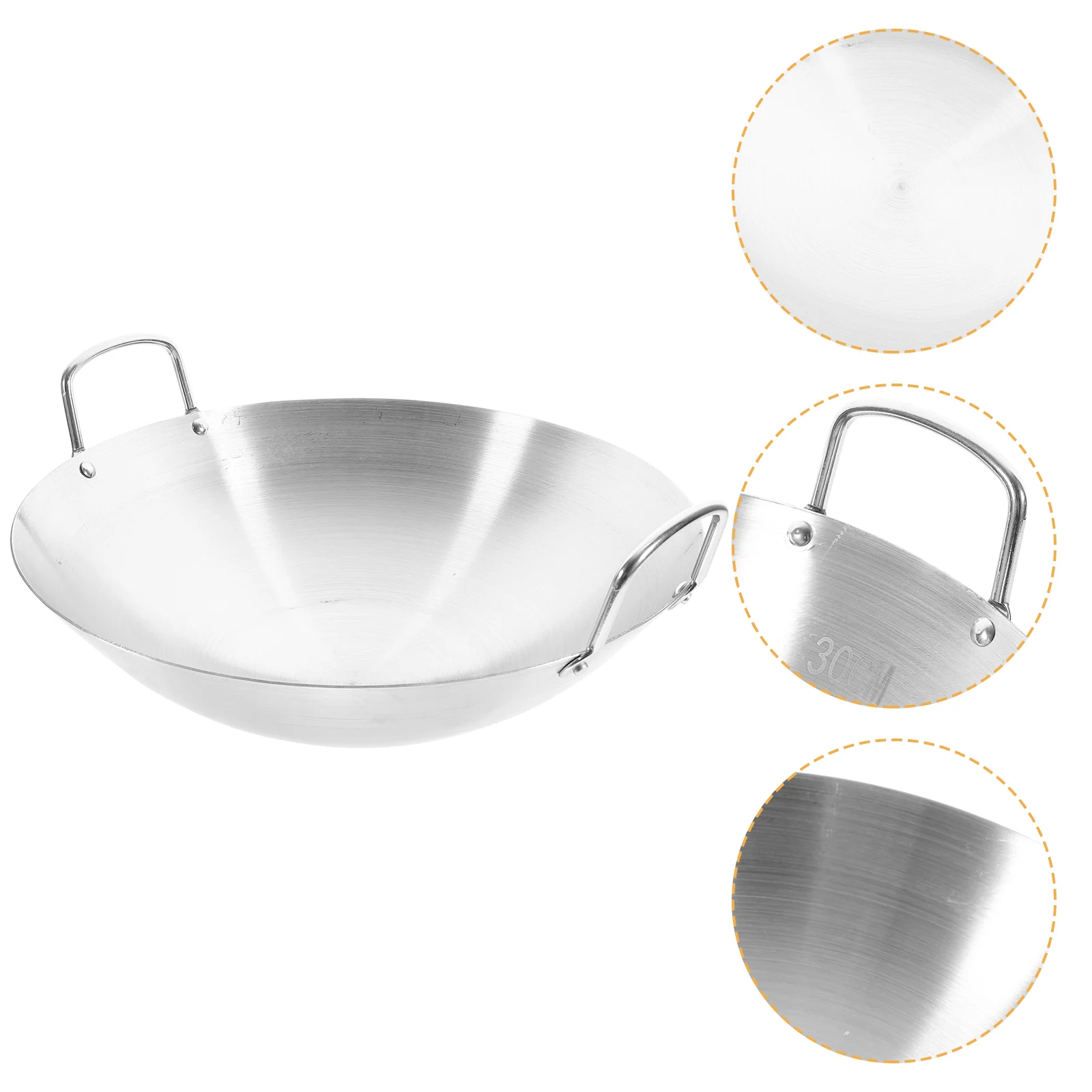 

Exquisite Craftsmanship Stainless Steel Wok Kitchen Frying Pan Practical Cooking Pot Utensil Baking Trays Stove Premium