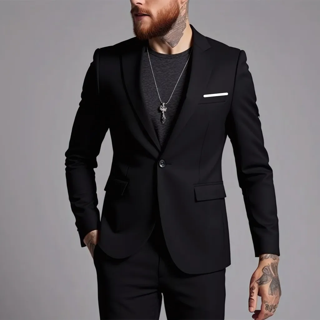 Costume pour hommes vestes d'affaires mince coupe ajustée robe masculine Blazer manteau printemps au