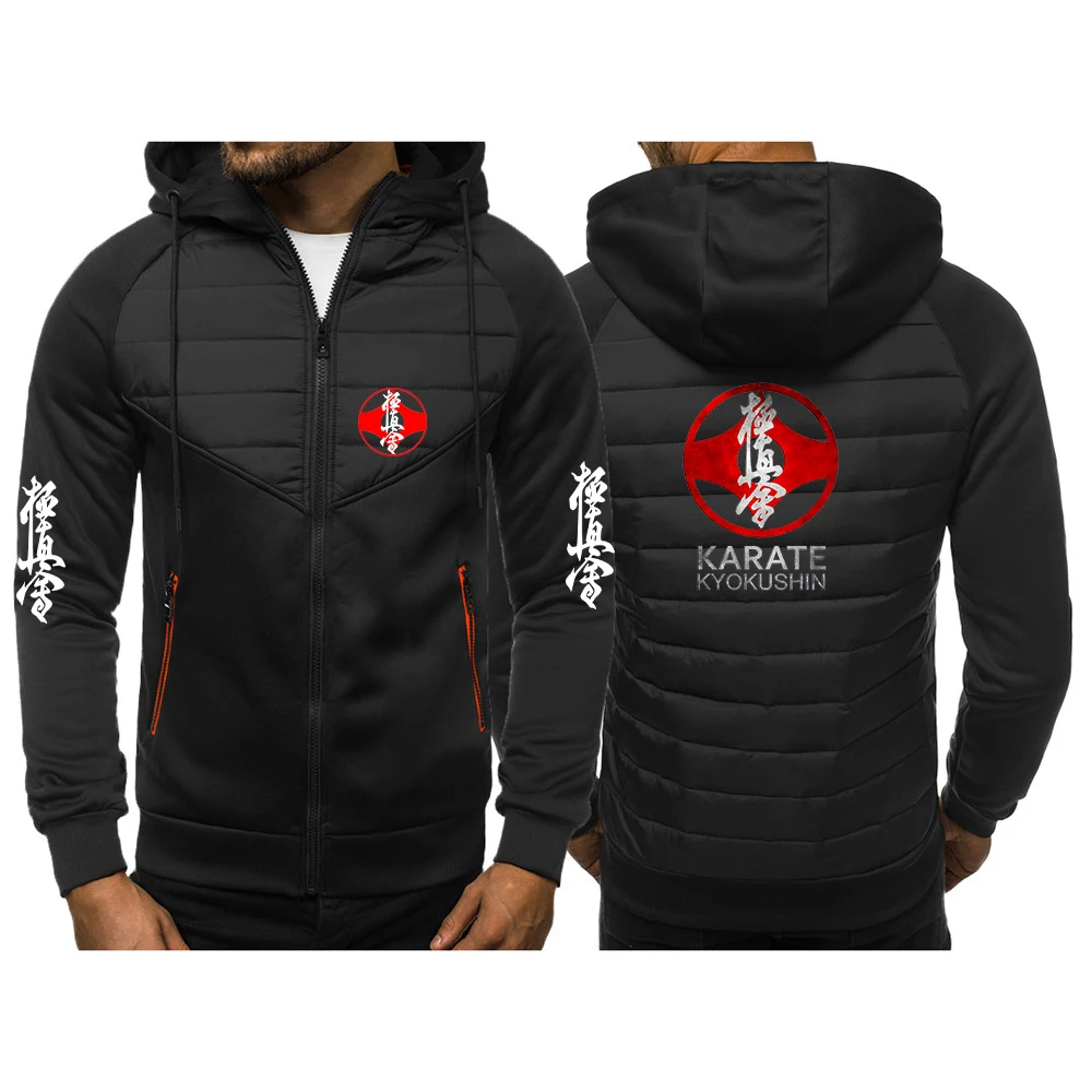 

Kyokushin Karate Printed Men's New Zipper Hoodies Cotton Jackets Casual Harajuku Cardigan Sweatshirts Hooded Padded Coats Tops