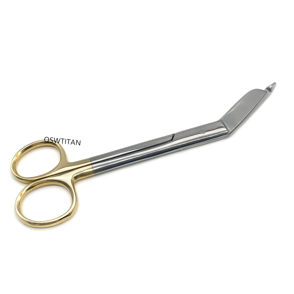 14/18CM Gauze Scissors Nursing Lister Bandage Golden Handle Plastic surgery instrument Stainless Steel