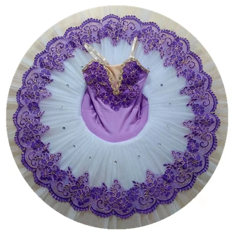 Professional Ballet Tutu Girls  Purple  Platter Pancake Tutu Ballerina Party Dress Adult Women Child Kids Ballet Dance Costume