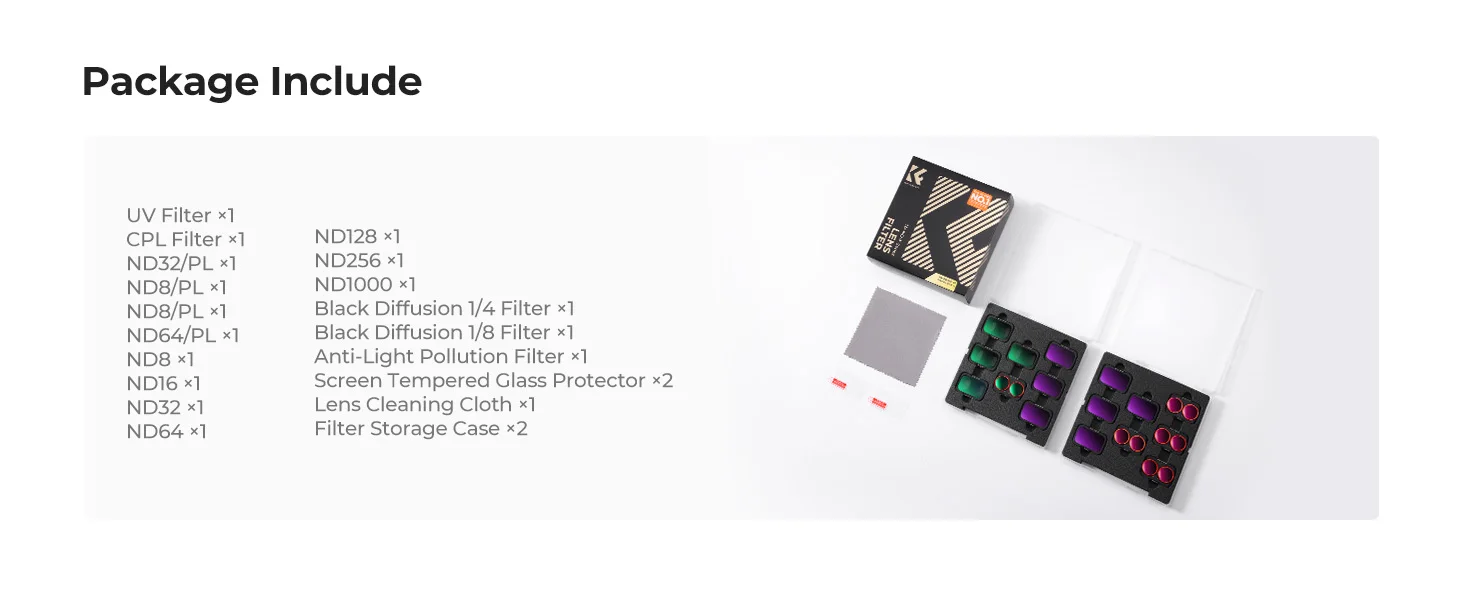 K&F Concept 2-in-1 ND CPL Filter-Set für DJI OSMO Pocket 4 Pro ND Filter-Set OSMO 4P Filter Pocket 4P Schwarzer Diffusionsfilter – Detail 19