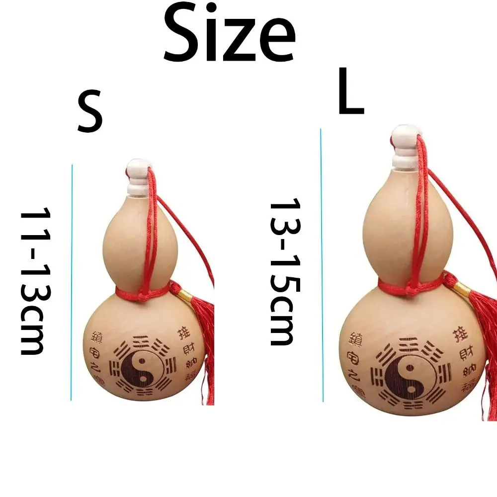 Hanging Gift Natural Dry Gourd Bottle DIY Feng Shui Gourd Crafts Eight Trigrams Wooden Photography Props Xmas Gift