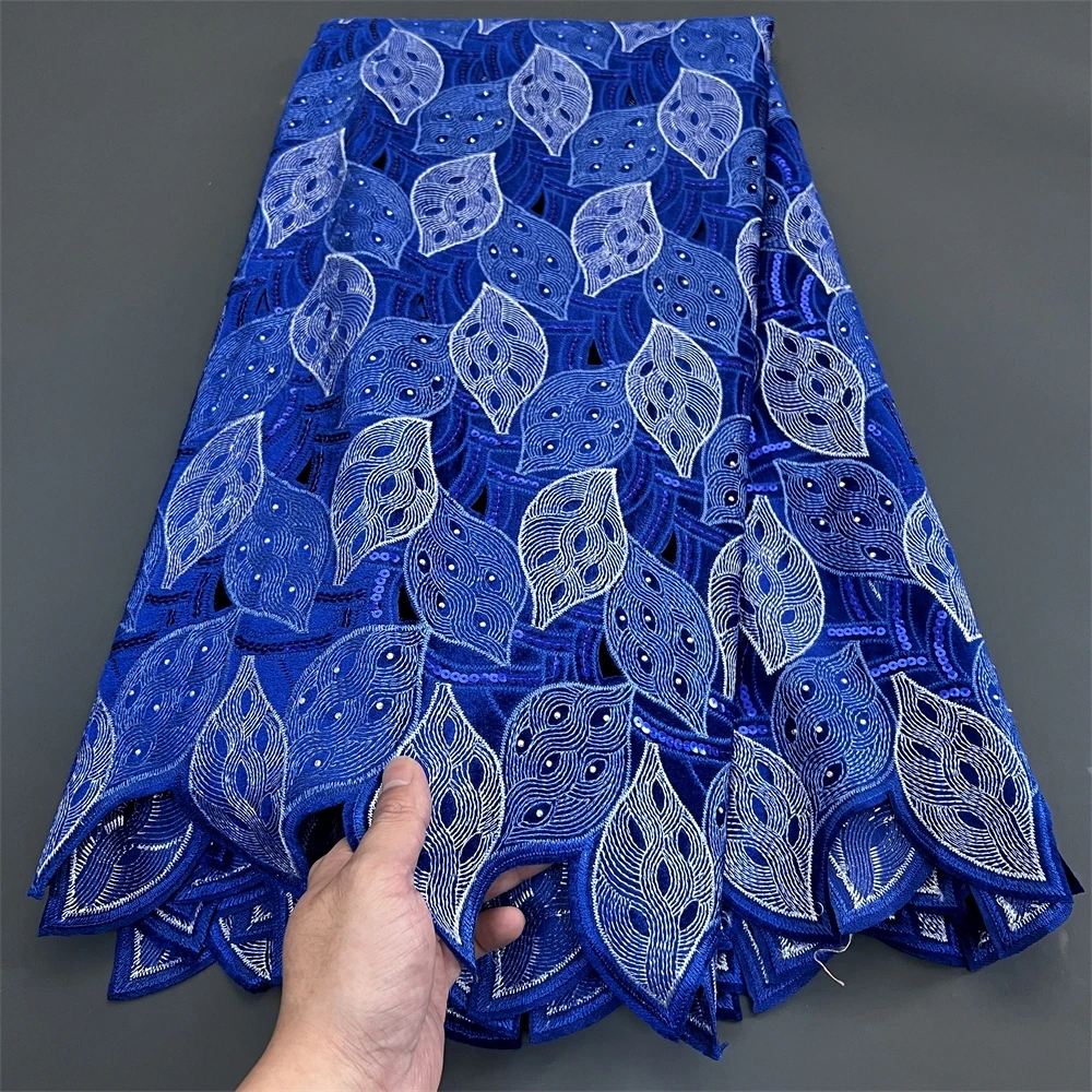 African Nigerian Tulle Lace Fabric with Sequins Embroidery, Sewing Guipure, Velvet Prom Dresses, High Quality, 5Yards PS0037