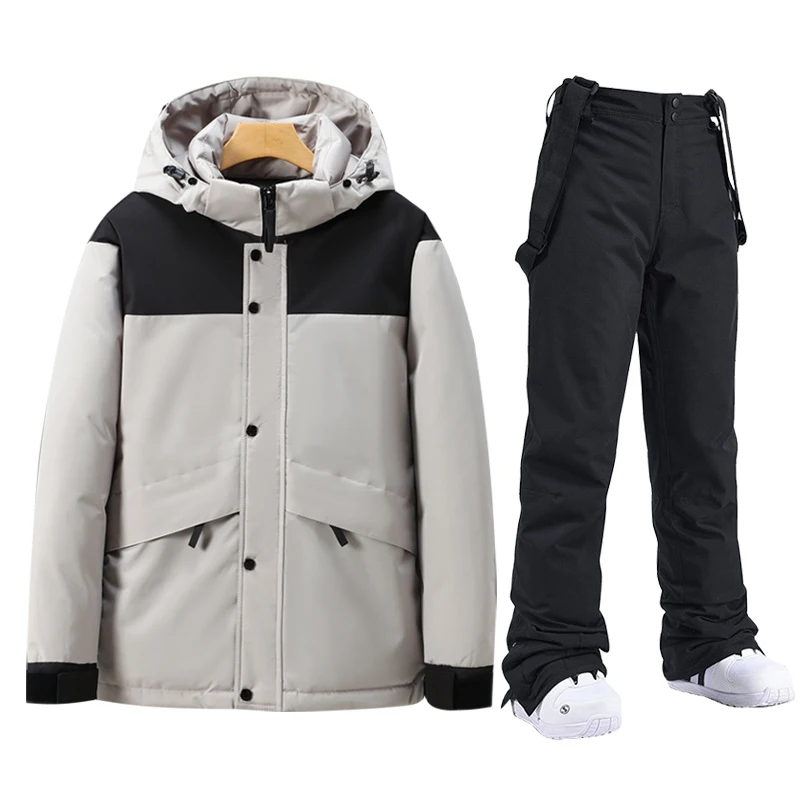 Ski Jackets Men Brands Winter Warm Down Cotton Liner Ski Suit Windproof Waterproof Mountain Snowboarding Jackets And Trousers