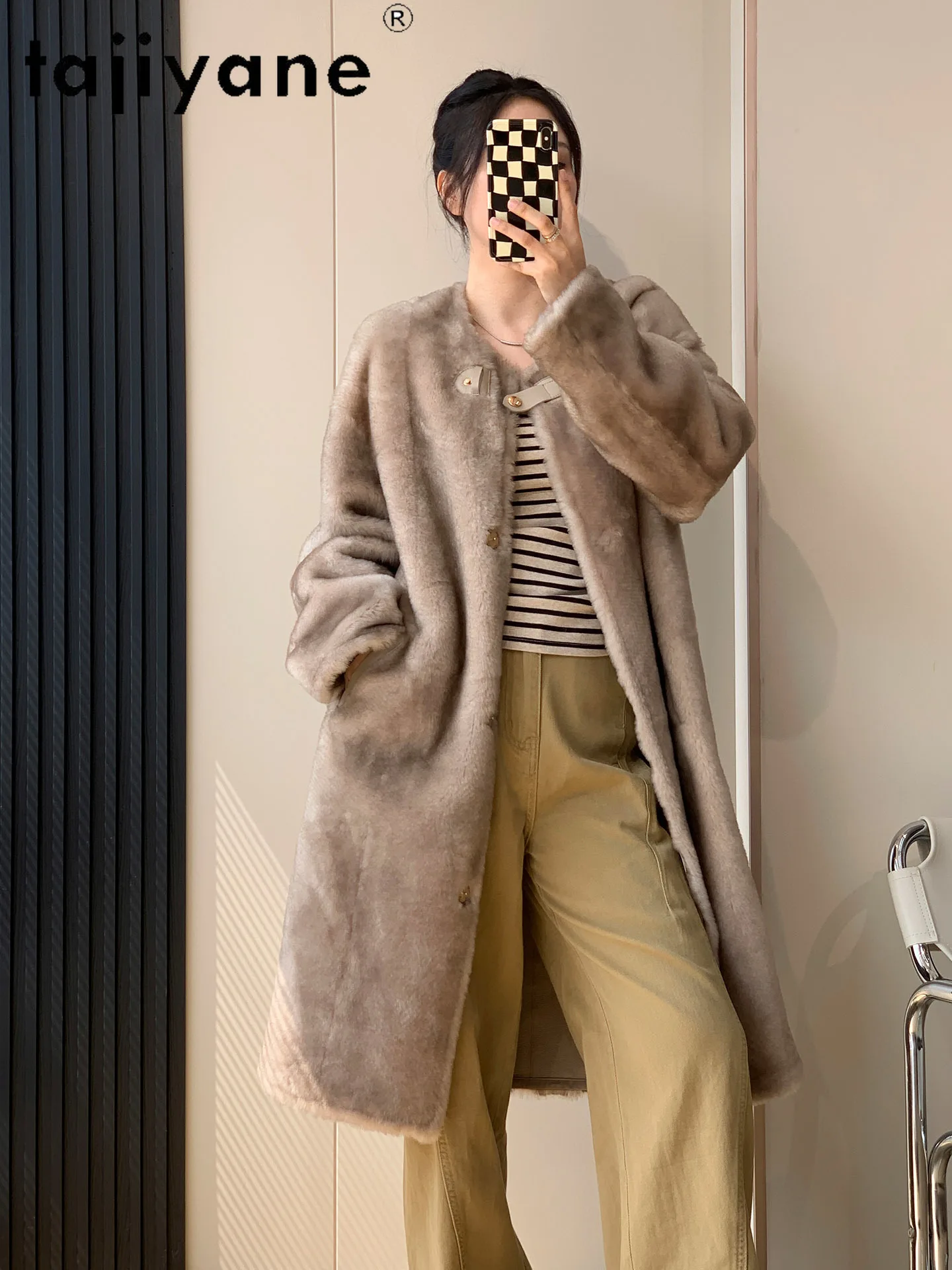 TAJIYANE 100% Natural Merino Sheepskin Coat Women High Quality Long Real Fur Jacket Winter Coats Woman Clothing шуба женская