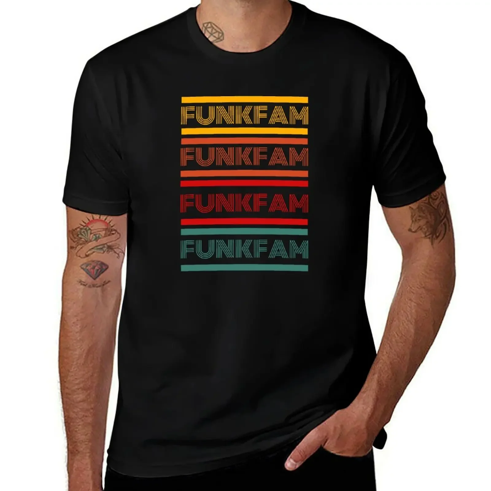 Funk Fam Family Fans Vintage Letters T-Shirt football t shirt anime Men's clothing