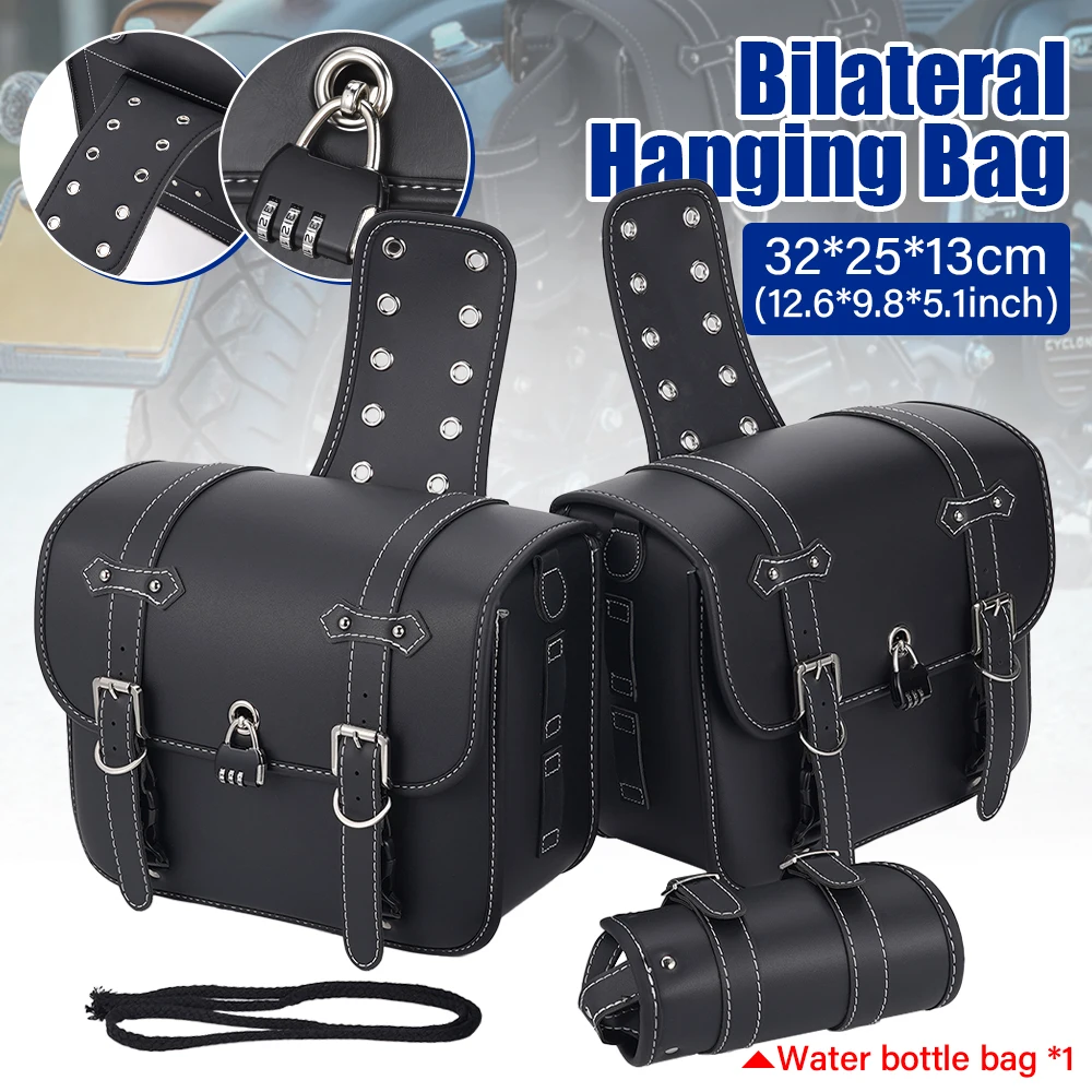 

Universal Motorcycle Front Fork Tool Bag Leather Saddlebags Storage Pouch Waterproof Anti-Theft For Harley Sportster Yamaha ﻿