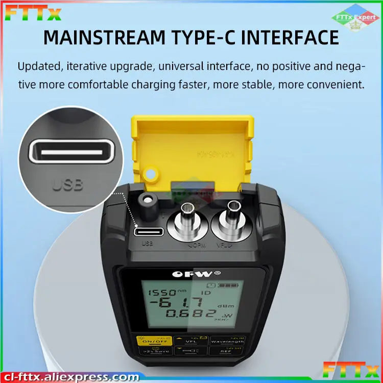 

4in1 Recharge Battery Optical Power Meter Visual Fault Locator Cable Tester 5km 20km 30km VFL FTTH