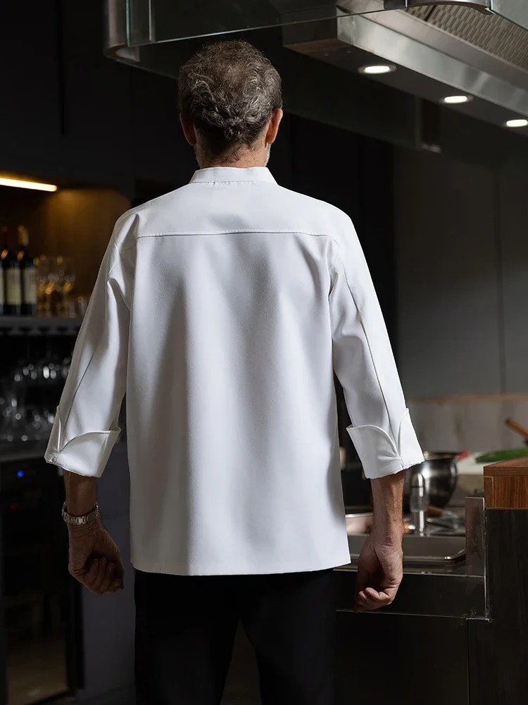 Chef Uniform for Men Small Restaurant Hotel Kitchen Catering Jackets Cooking Cafe Workwear Cook Outfit Bakery Clothes