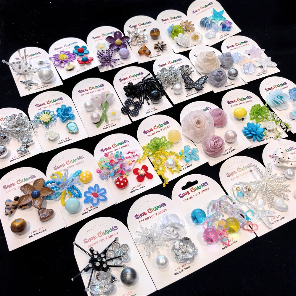 Shoe Charms Faux Pearl Beaded Rhinestone Clog Buckle DIY Premium Decoration Lightweight White Multicolor Small Women Party Gift