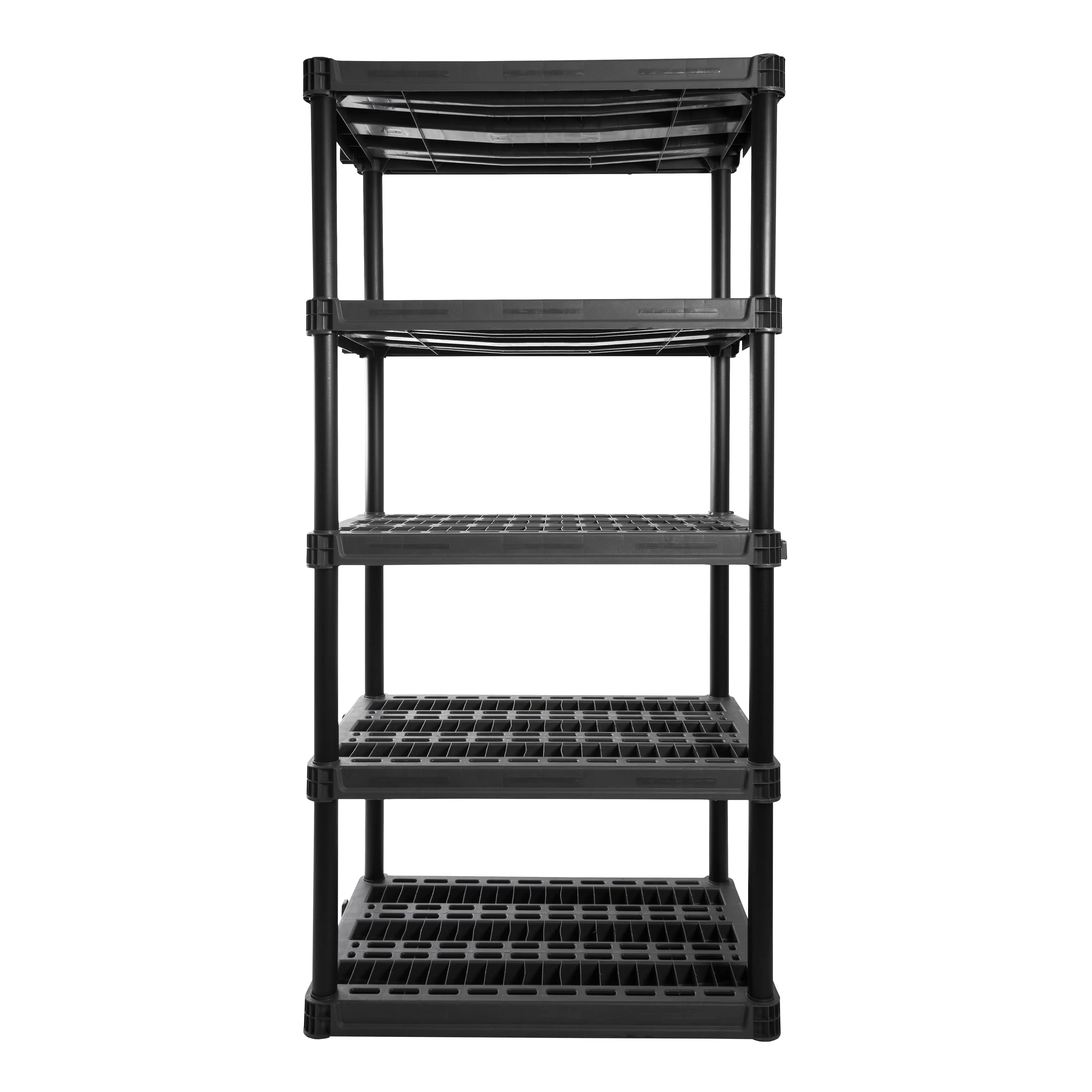 5-Shelf Extra Heavy Duty Plastic Storage Shelf Unit, 72.5” x 36” x 24”, 1000lb Capacity