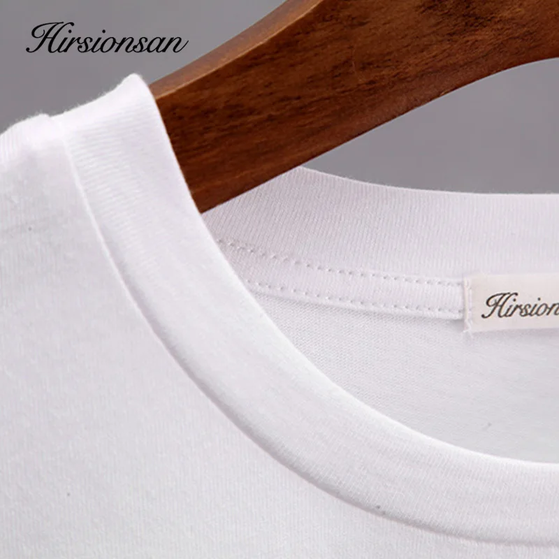 Hirsionsan Basic Cotton Long Sleeves T Shirt Women 2023 New Oversized Solid Split Woman Clothing Casual Bottom Shirts Female Top