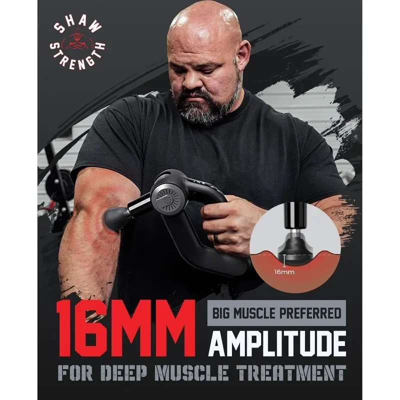 

Shaw Strength S6 Pro Massage Gun Deep Tissue Percussion with 16mm Amplitude, Professional Muscle Massager Gun